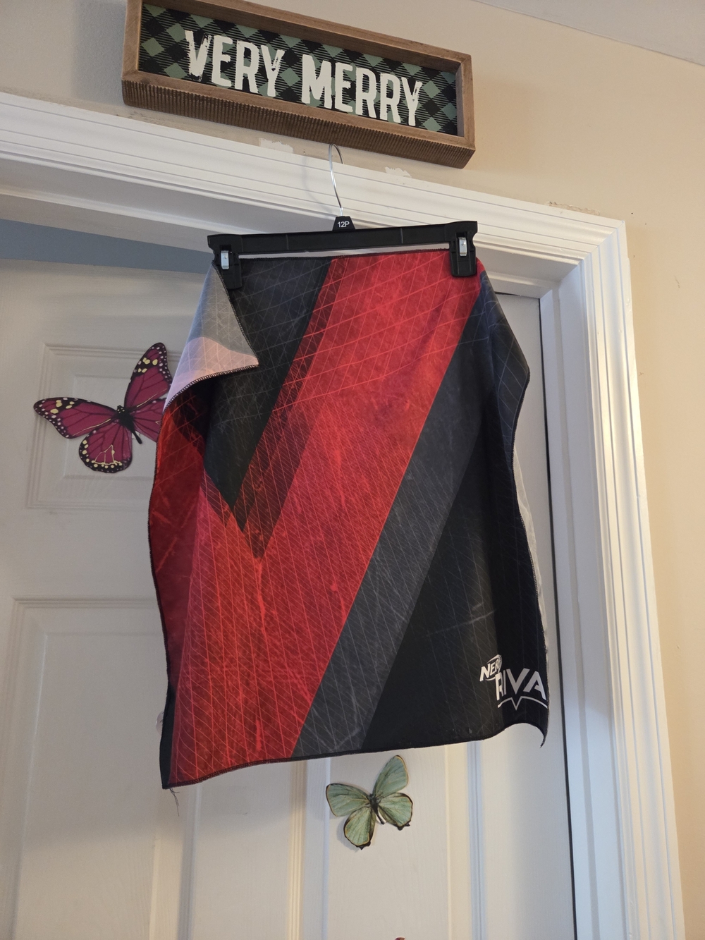 Nerf Kids Mini Skirt in Red and Black with Gray Accents